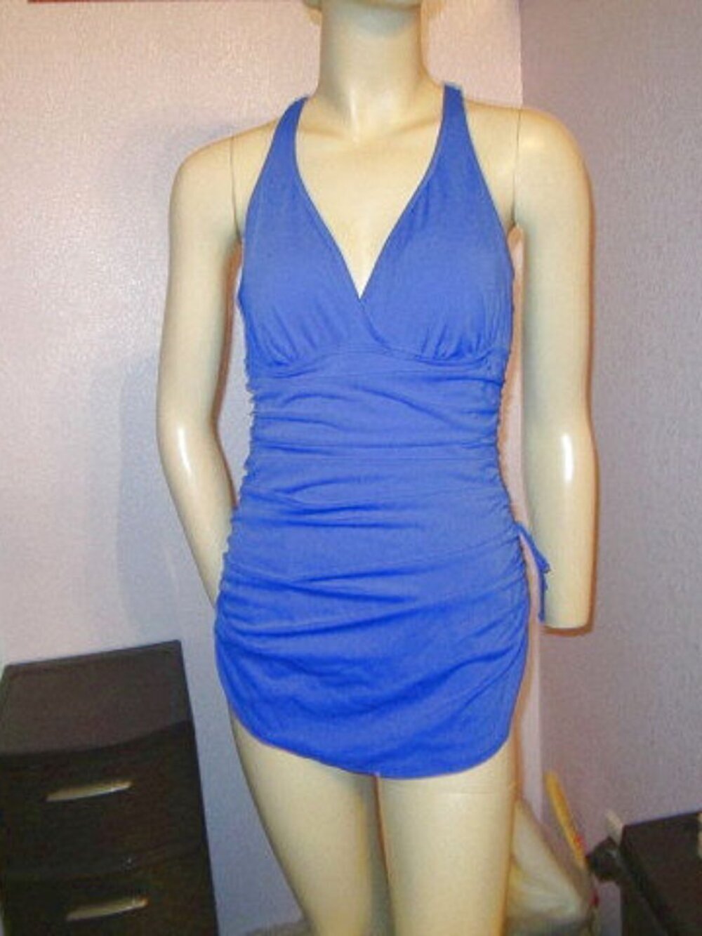 Miraclesuit Shirred Yvonne One Piece Swimsuit Size 14 Sarong Wire Free Bra EUC